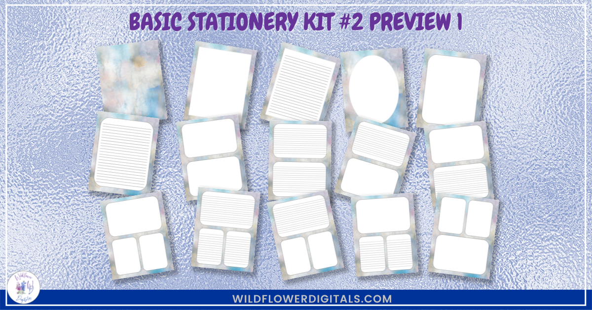 preview mockup of basic stationery kit 2 mix and match stationery designs