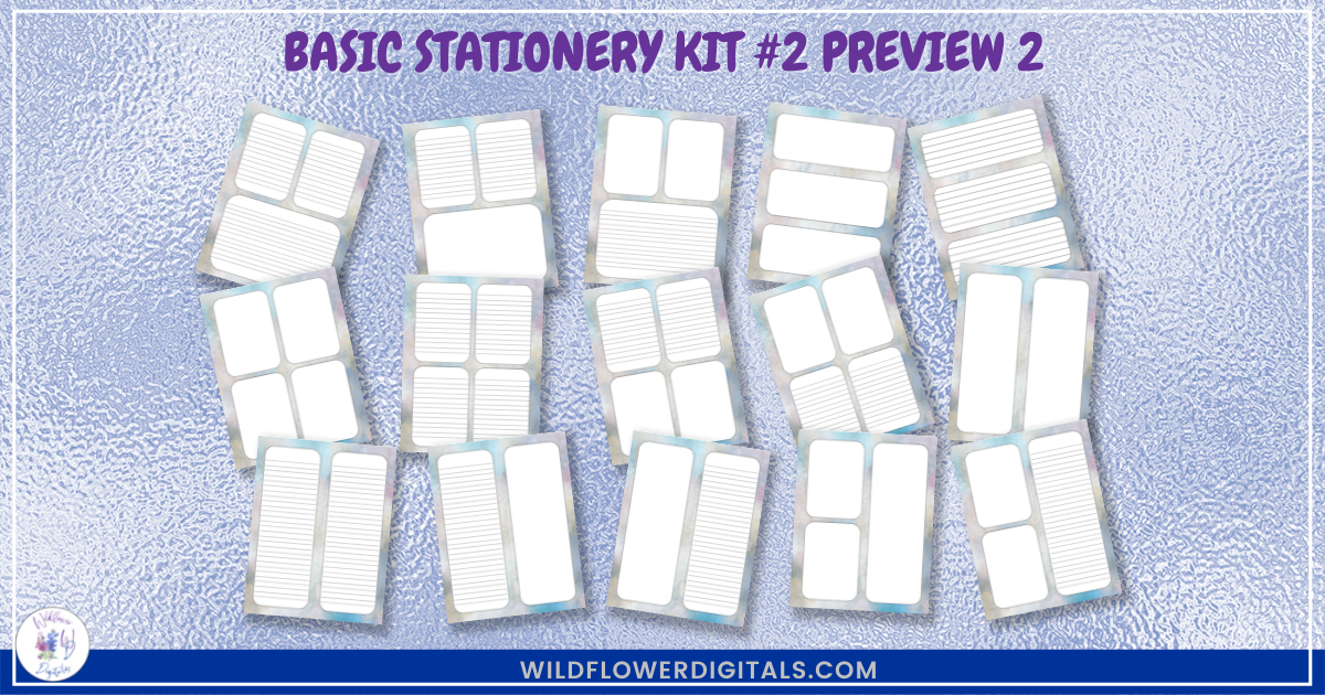 preview mockup of basic stationery kit 2 mix and match stationery designs
