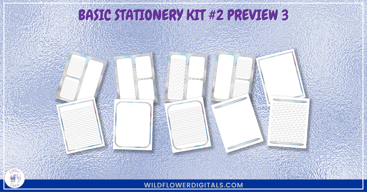 preview mockup of basic stationery kit 2 mix and match stationery designs