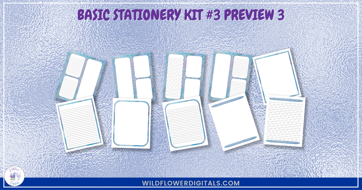 preview mockup of basic stationery kit 3 mix and match stationery designs