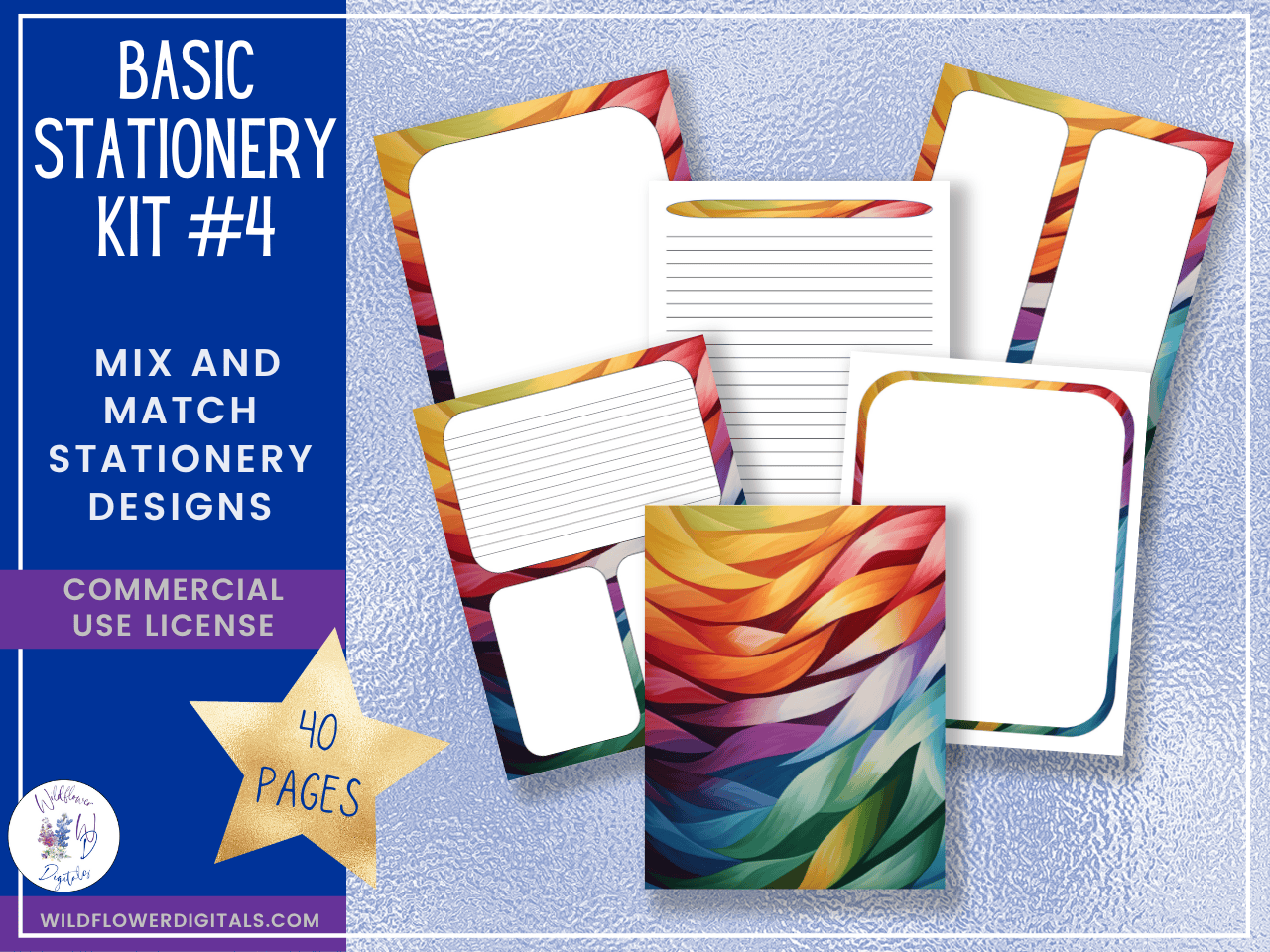 mockup of basic stationery kit 4 mix and match stationery designs