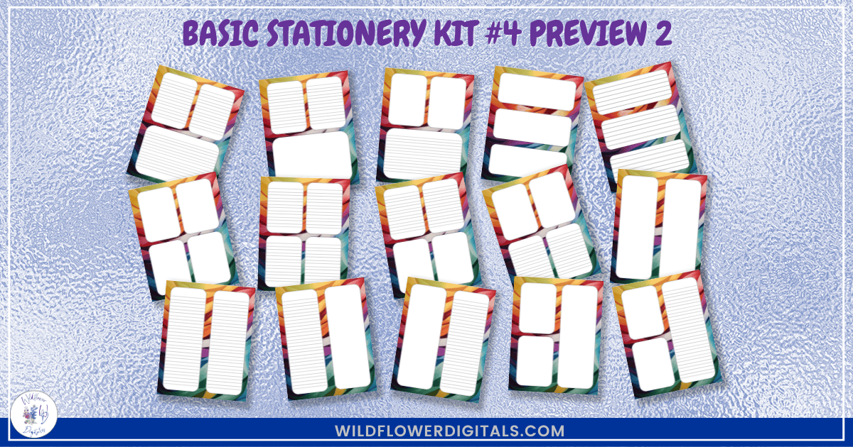 preview mockup of basic stationery kit 4 mix and match stationery designs