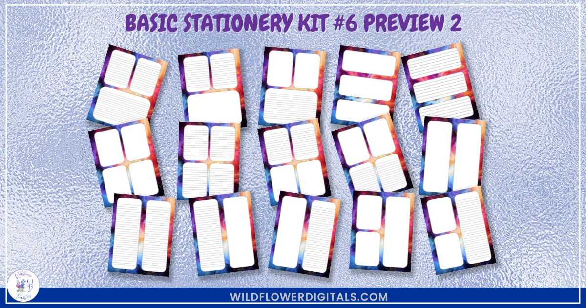 mockup of basic stationery kit 6 mix and match stationery designs