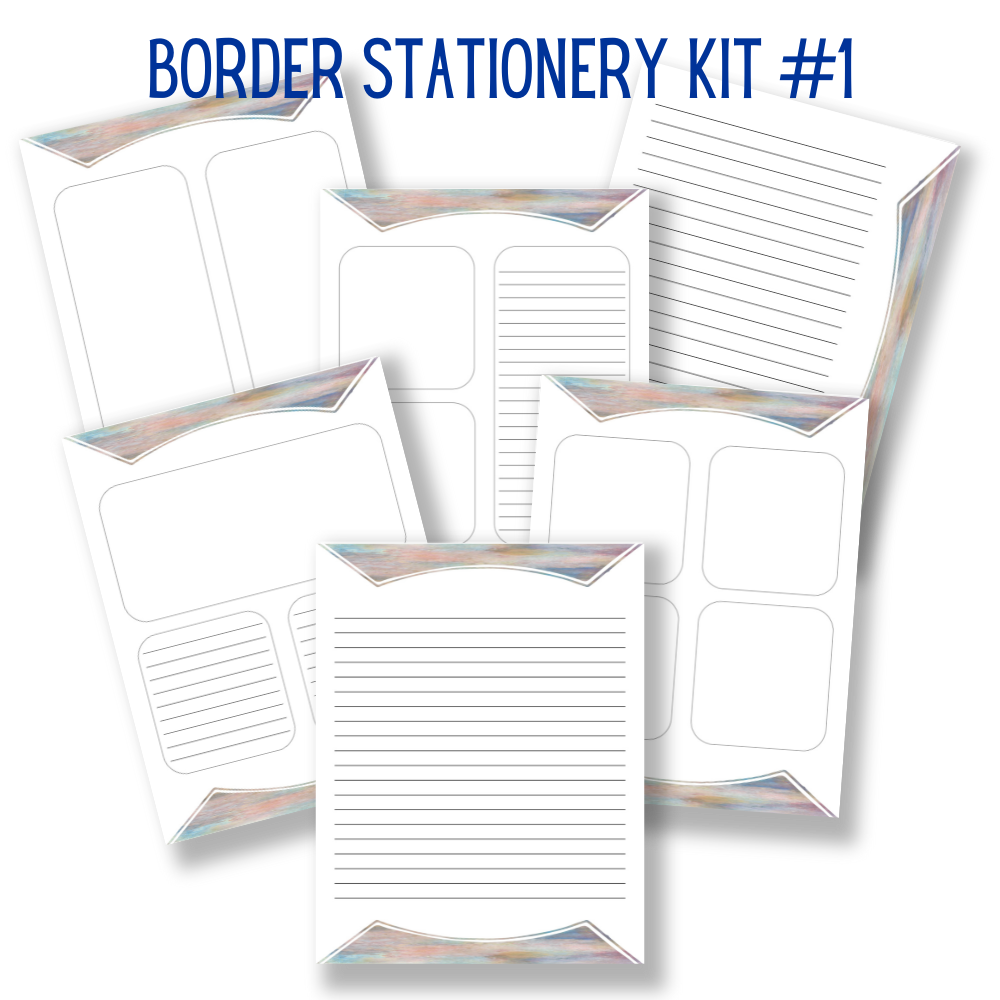mockup of border stationery kit 1 mix and match stationery designs