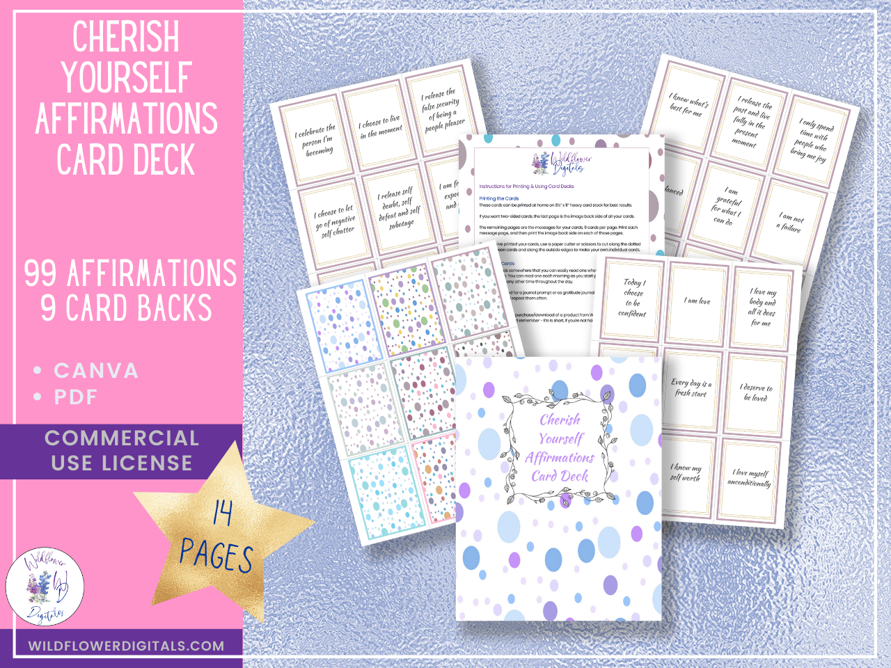 mockup of affirmations card deck