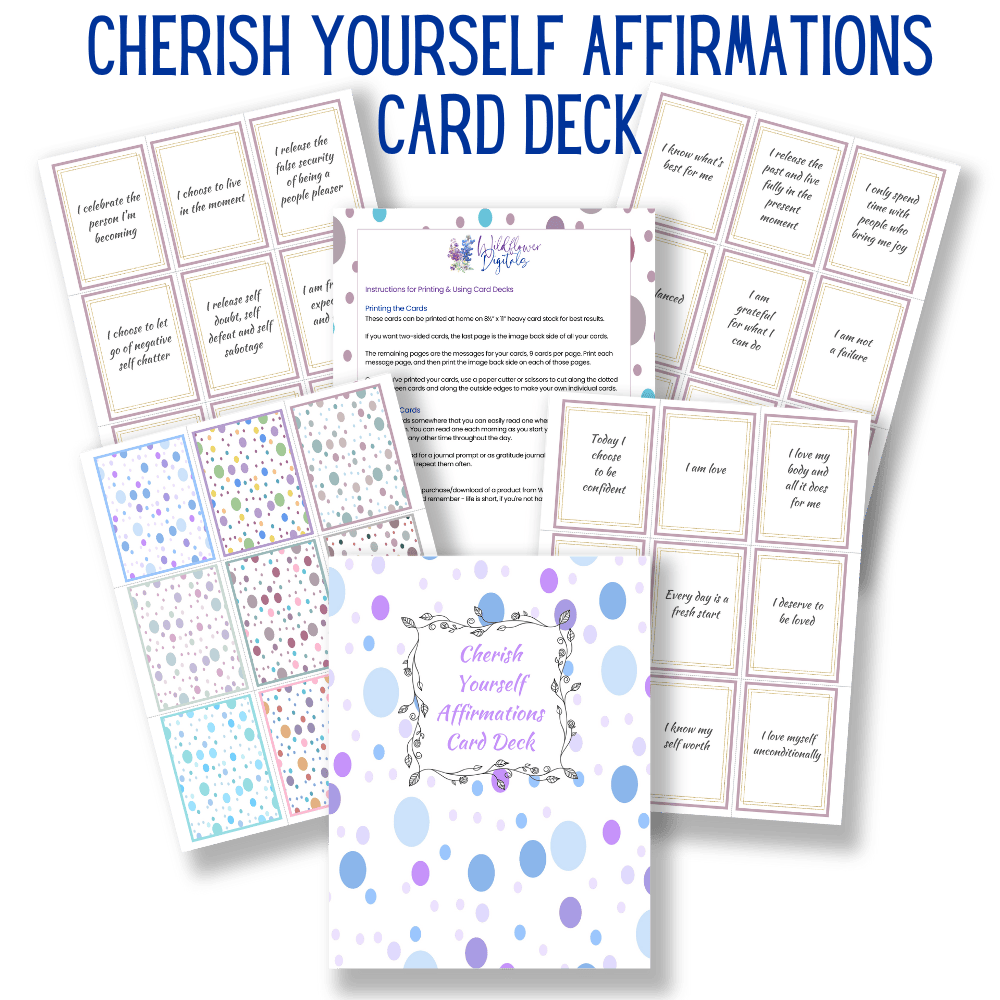 mockup of affirmations card deck