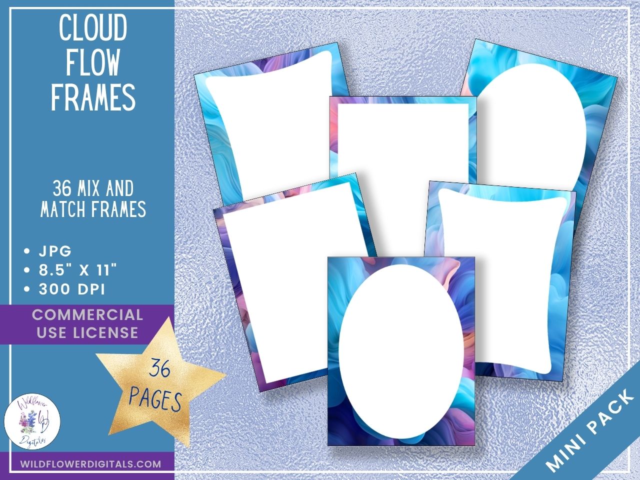 mockup of cloud flow frames set mix and match stationery designs