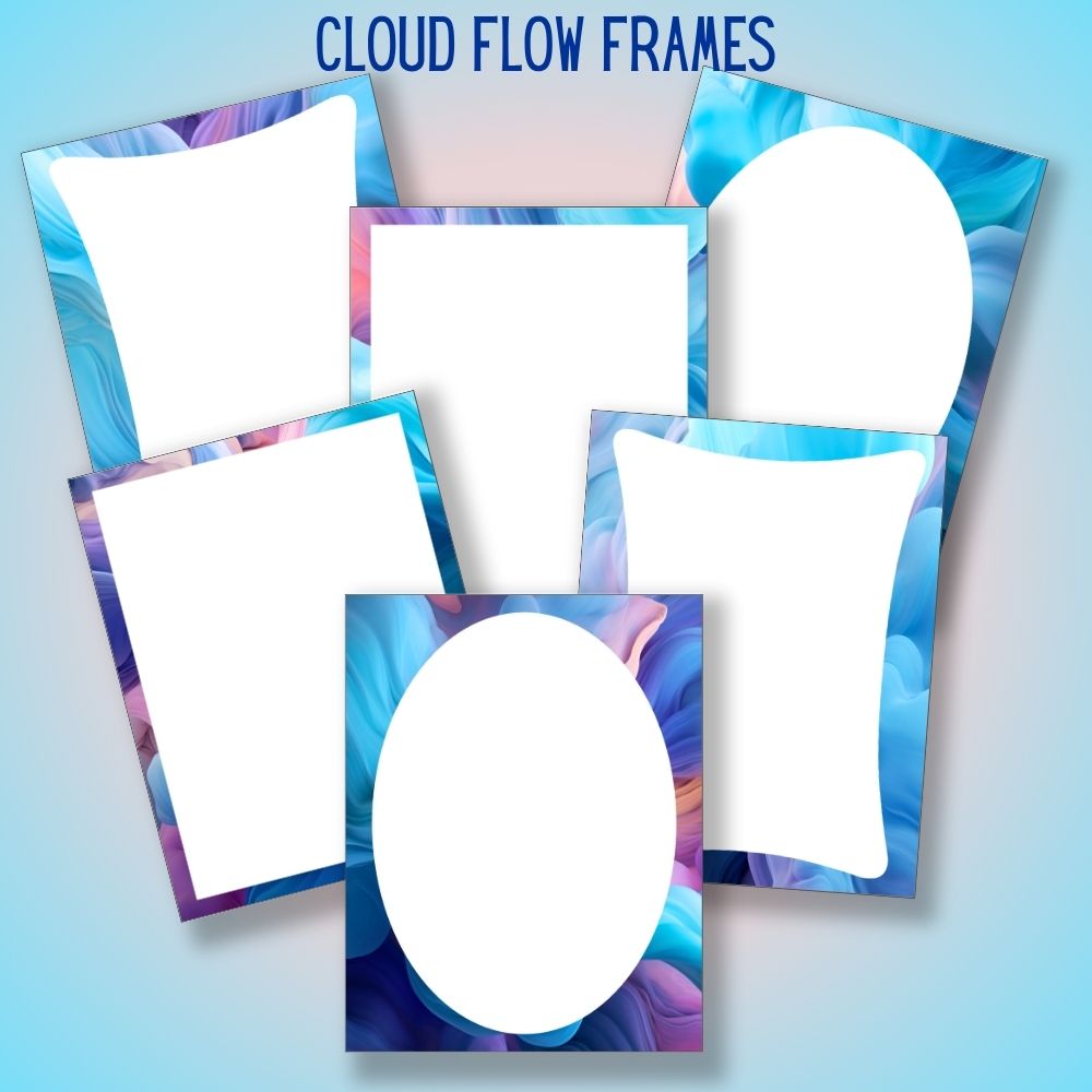 mockup of cloud flow frames set mix and match stationery designs