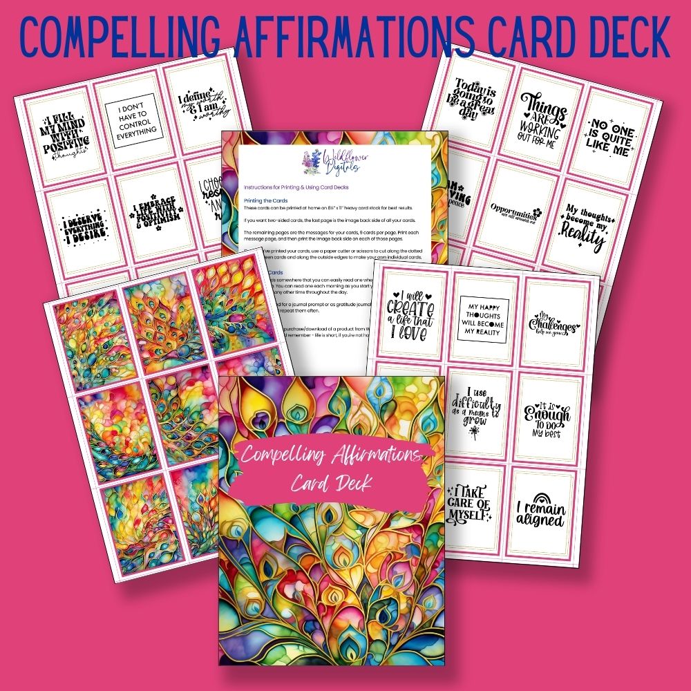 mockup of compelling positive affirmations card deck