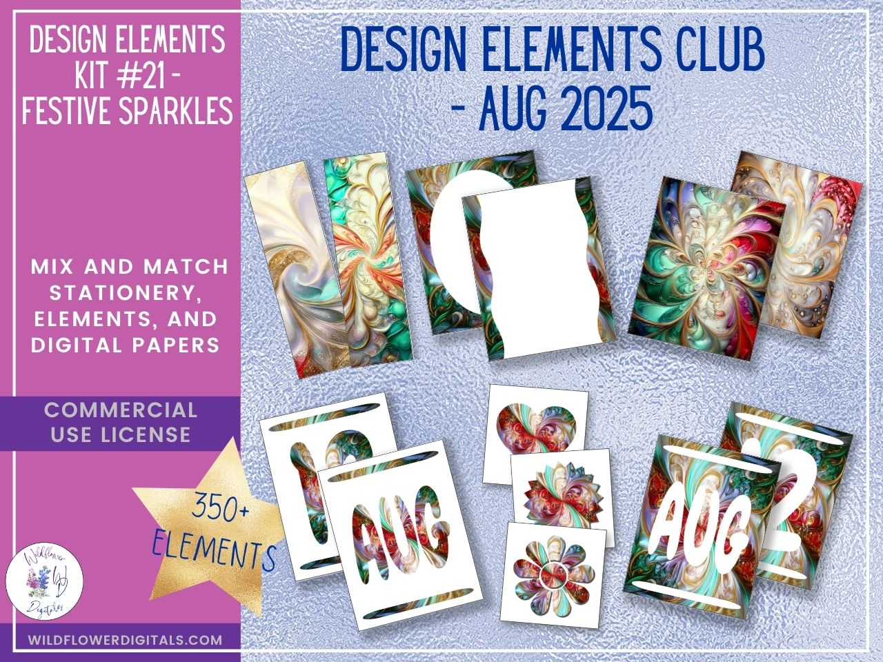 mockup of design elements club digital papers stationery mix and match membership