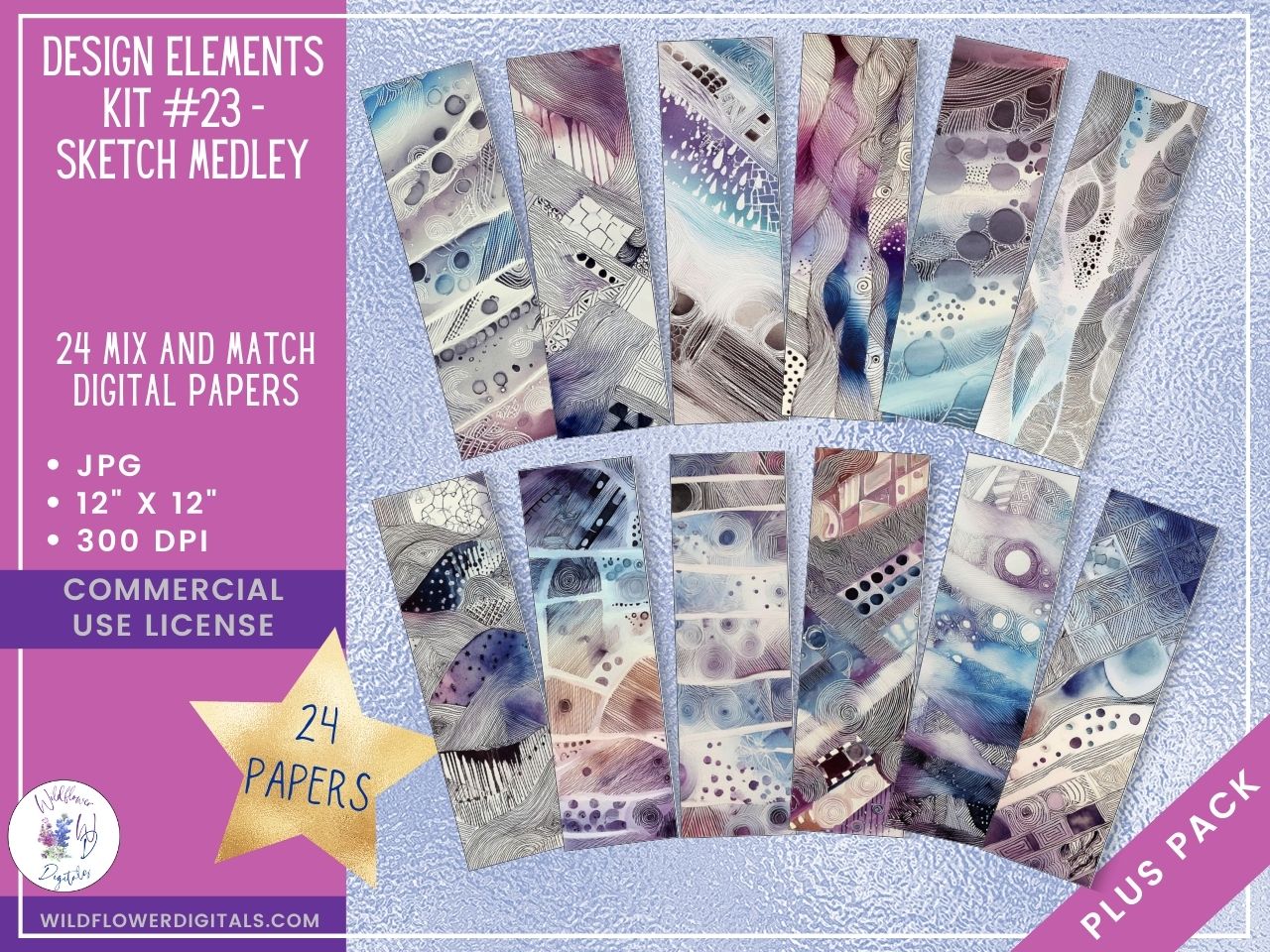 mockup of design elements club digital papers stationery mix and match membership