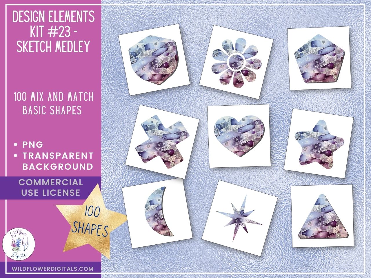 mockup of design elements club digital papers stationery mix and match membership