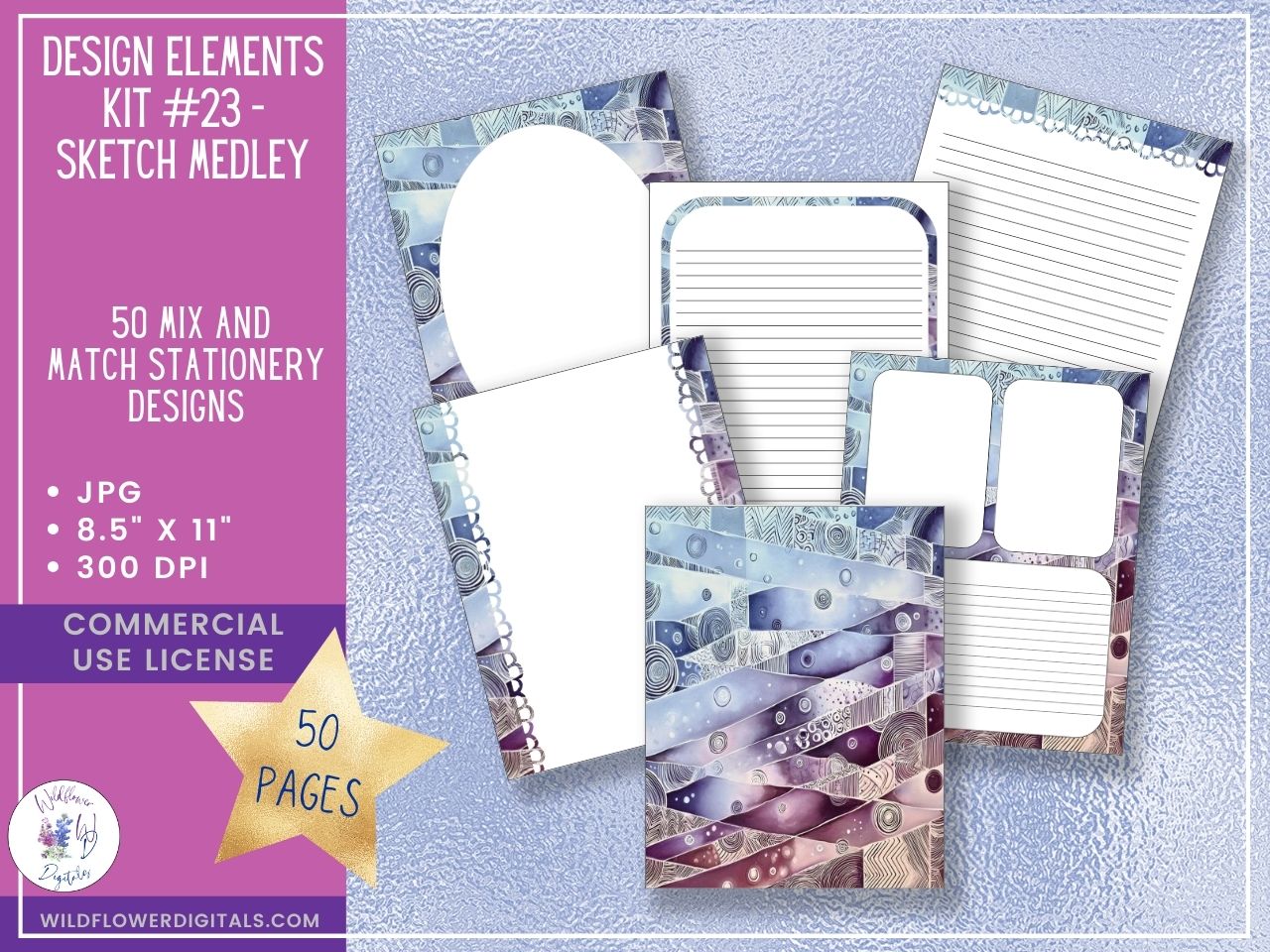 mockup of design elements club digital papers stationery mix and match membership