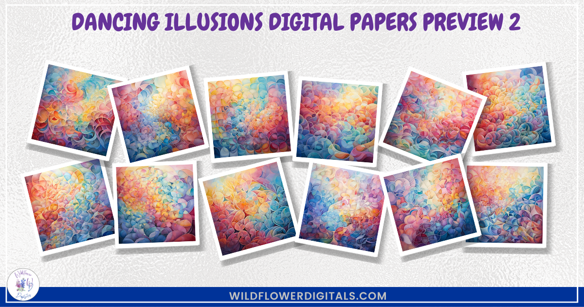 mockup of dancing illusions digital papers mix and match papers