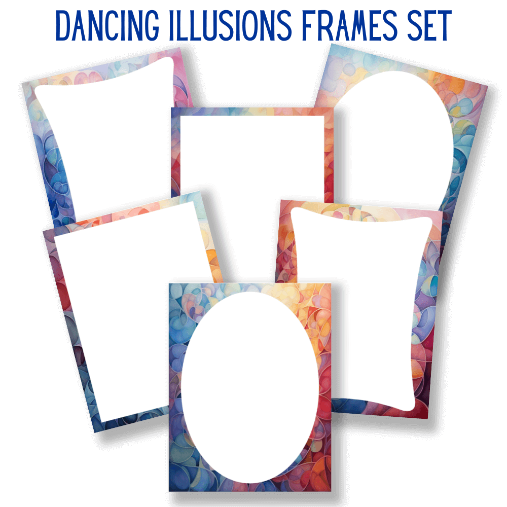mockup of dancing illusions frames set mix and match stationery designs