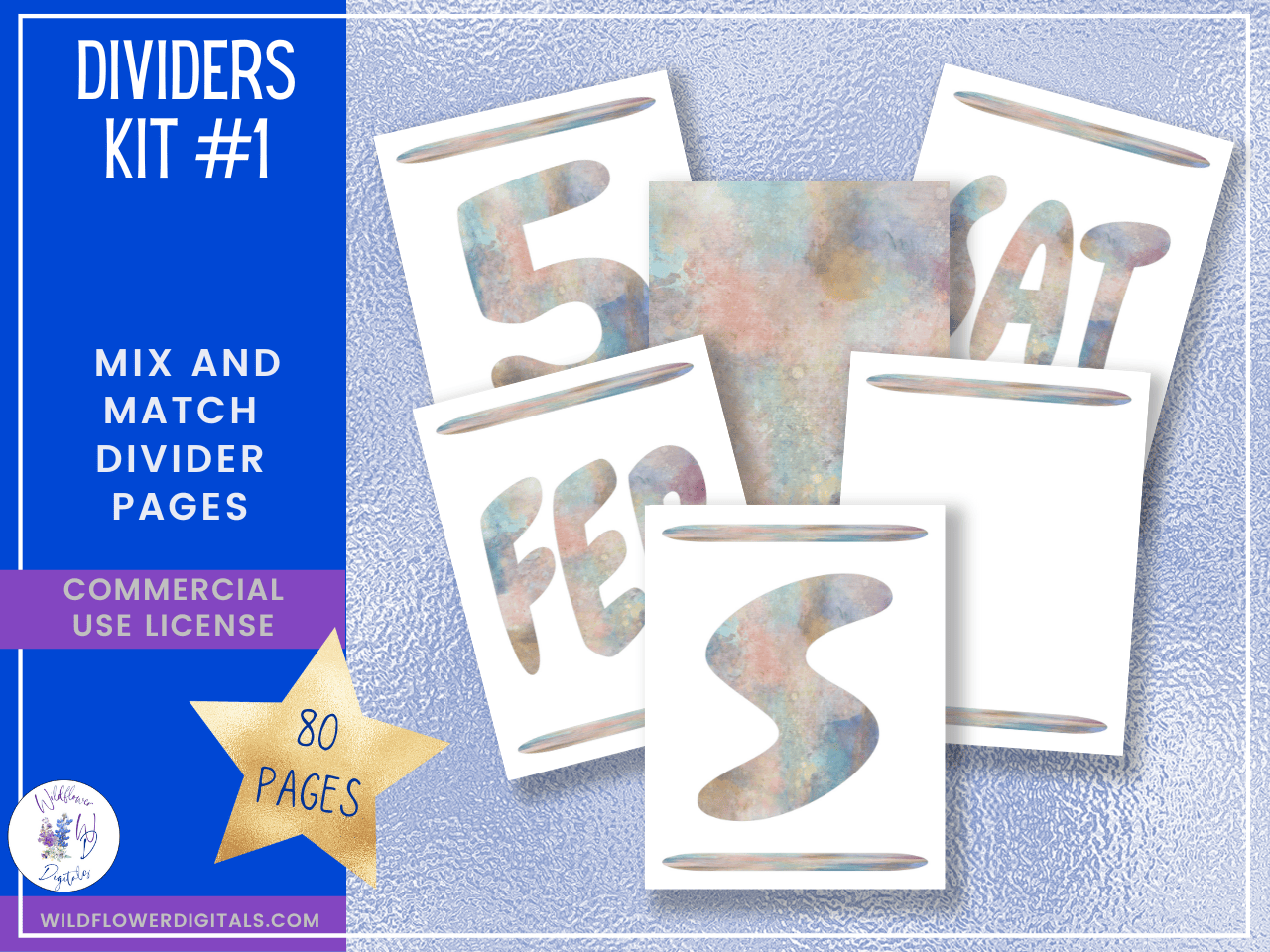 mockup of dividers kit 1 mix and match divider pages stationery designs