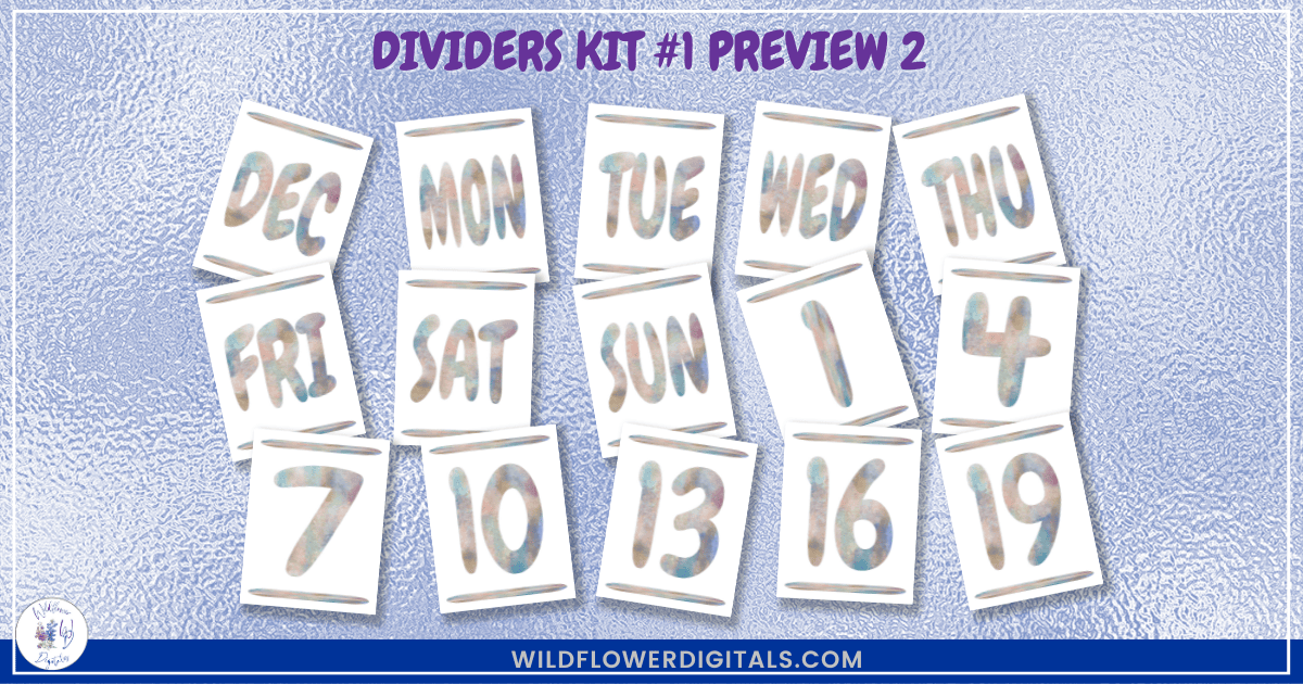 preview mockup of dividers kit 1 mix and match divider pages stationery designs