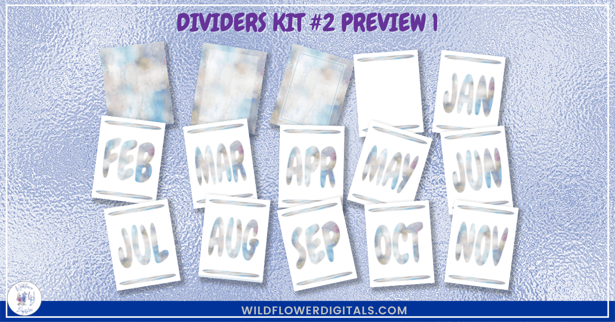 preview mockup of dividers kit 2 mix and match divider pages stationery designs