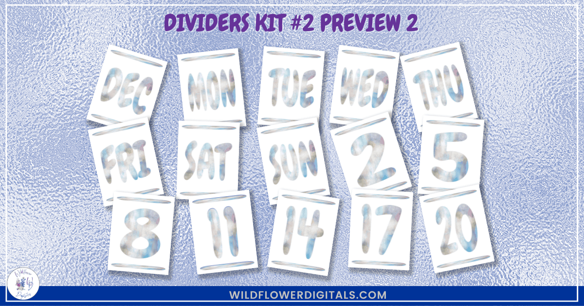 preview mockup of dividers kit 2 mix and match divider pages stationery designs