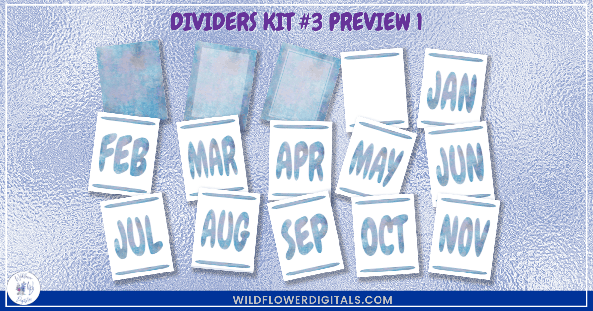 preview mockup of dividers kit 3 mix and match divider pages stationery designs