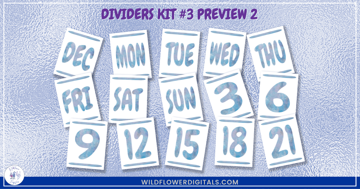 preview mockup of dividers kit 3 mix and match divider pages stationery designs