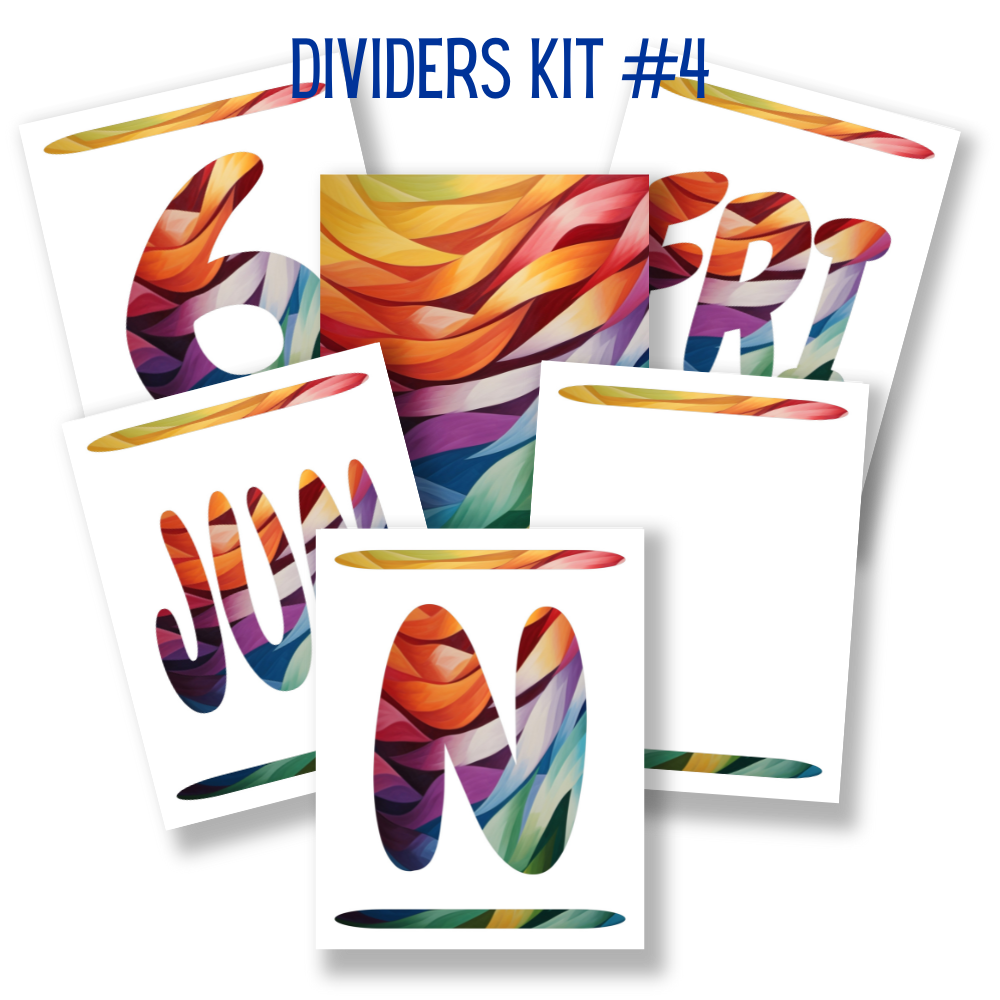 mockup of dividers kit 4 mix and match divider pages stationery designs