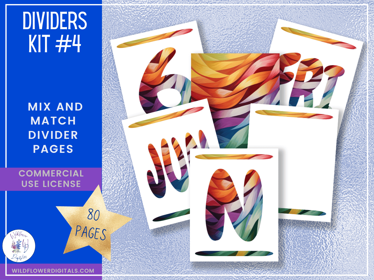 mockup of bundle for divider kits 1-5 mix and match stationery designs