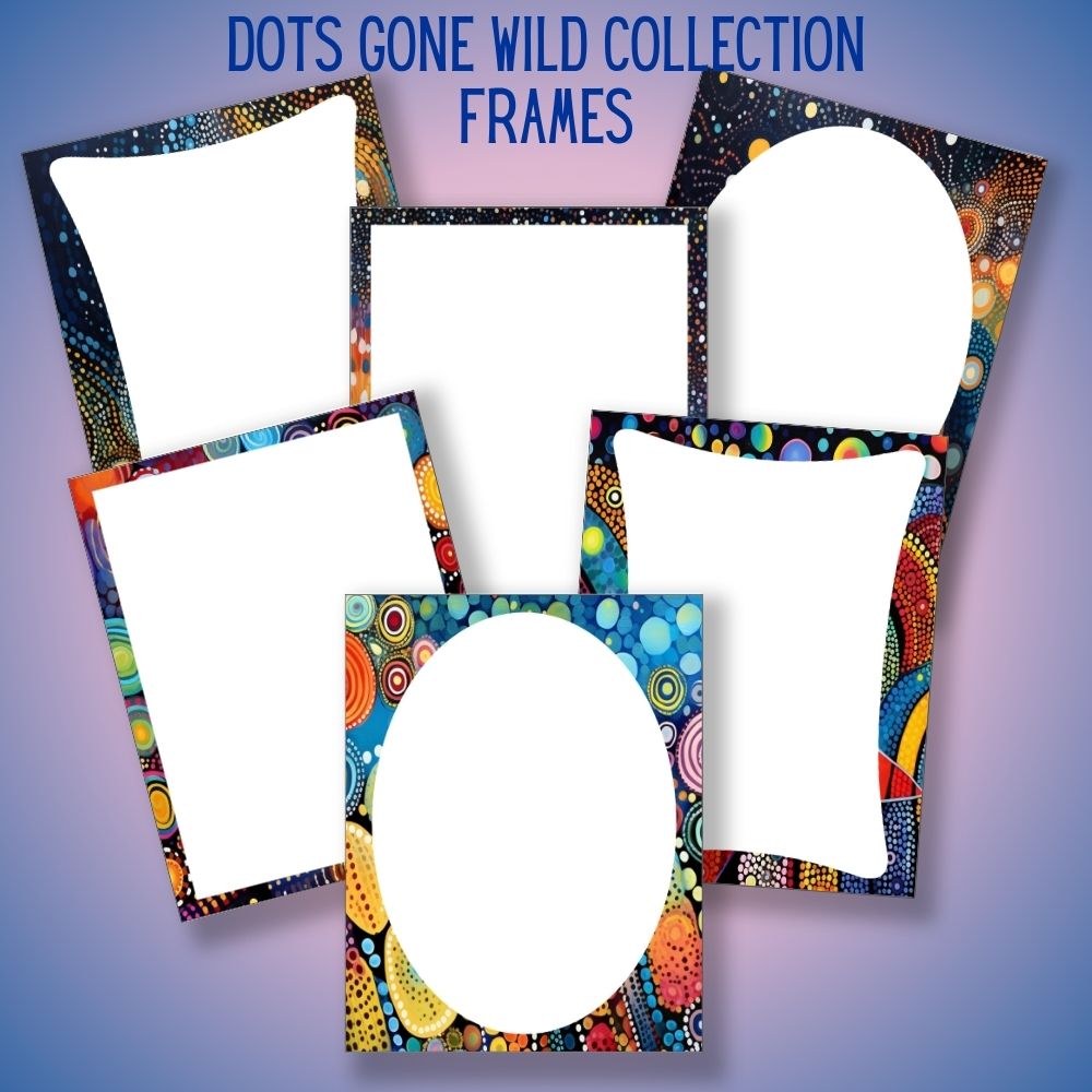 mockup of dots gone wild frames set mix and match stationery designs
