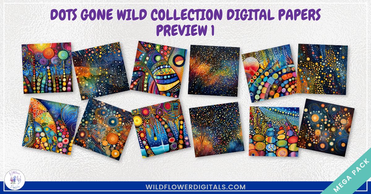 mockup of dots gone wild digital papers mix and match papers