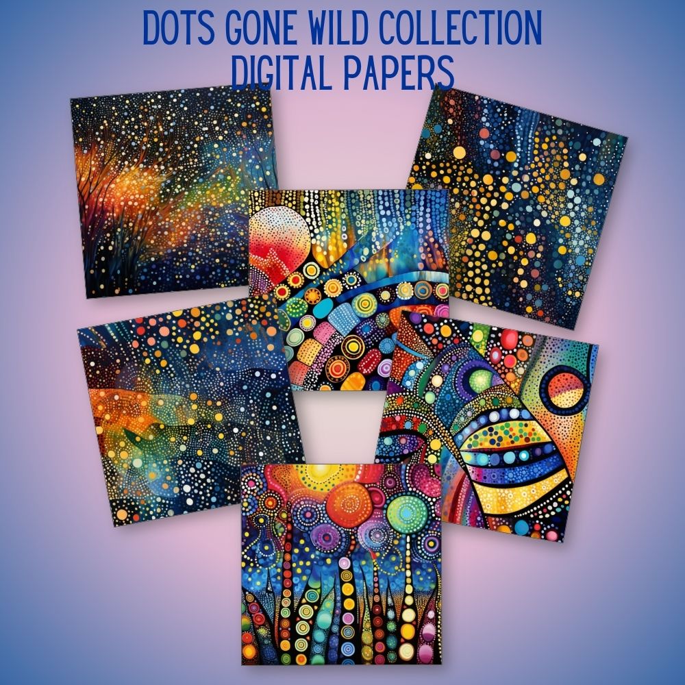 mockup of dots gone wild digital papers mix and match papers