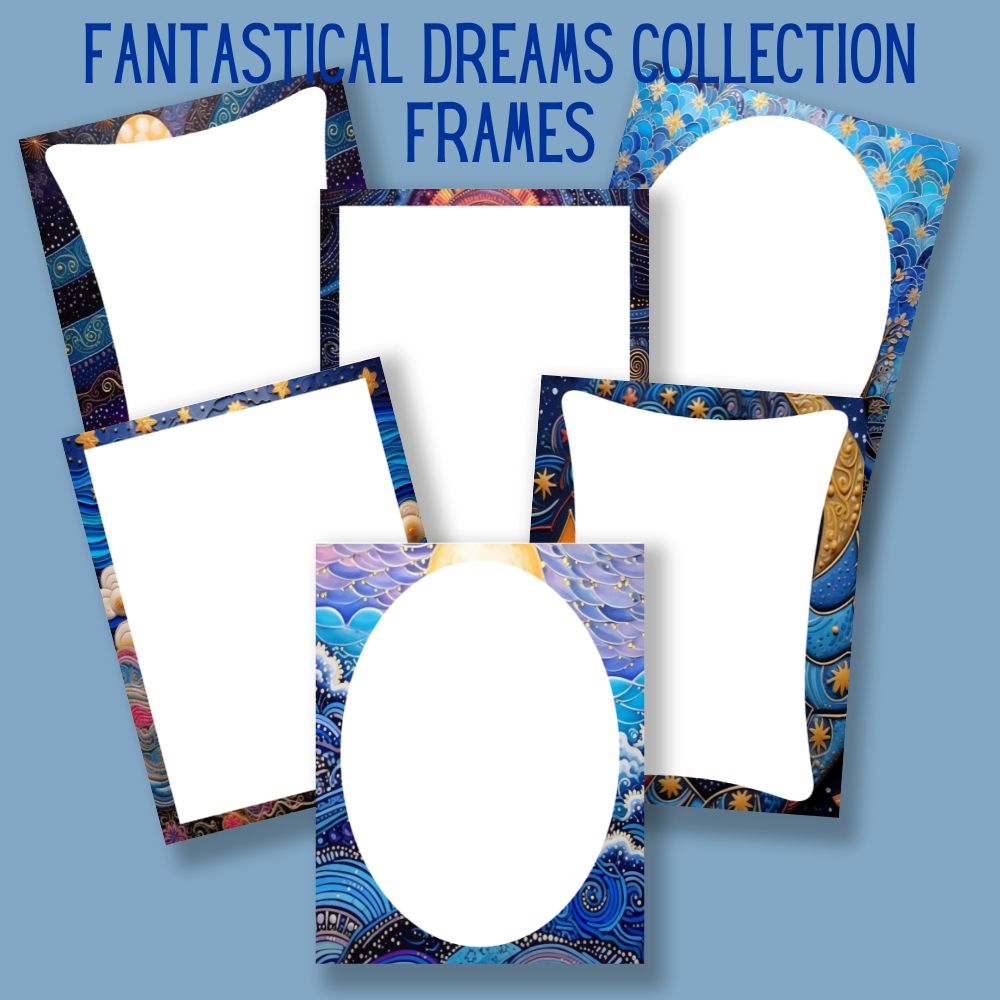 mockup of fantastical dreams frames set mix and match stationery designs