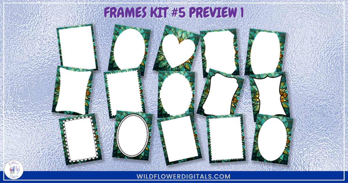 preview mockup of frames kit 5 mix and match stationery designs