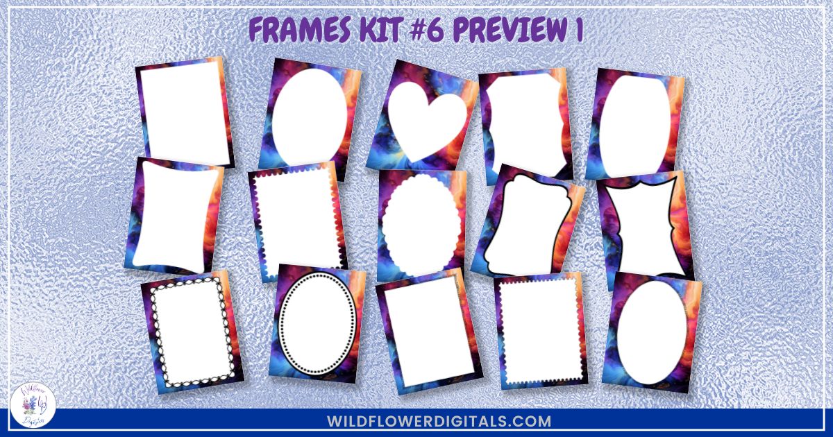 mockup of frames kit 6 mix and match stationery designs