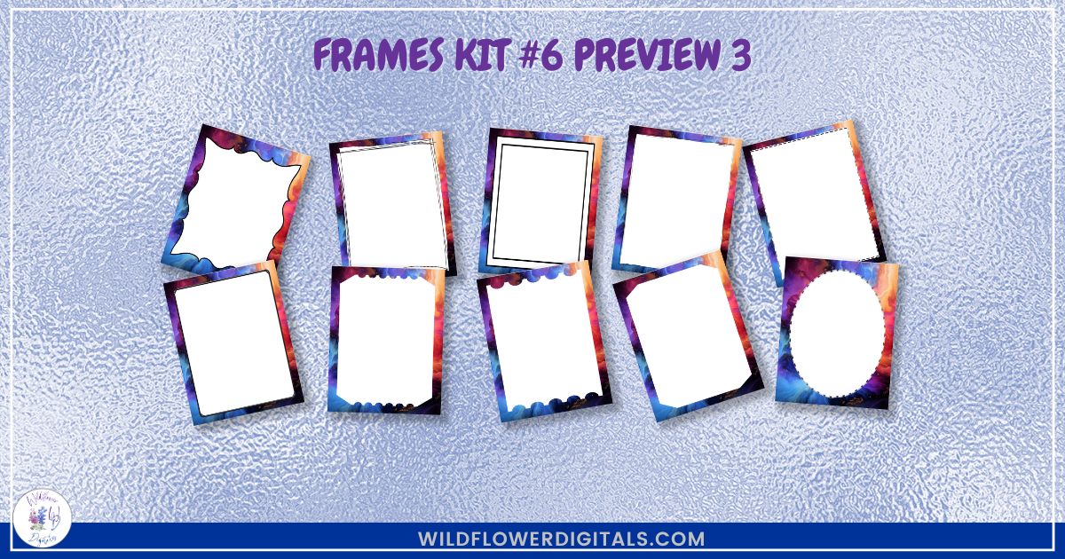 mockup of frames kit 6 mix and match stationery designs