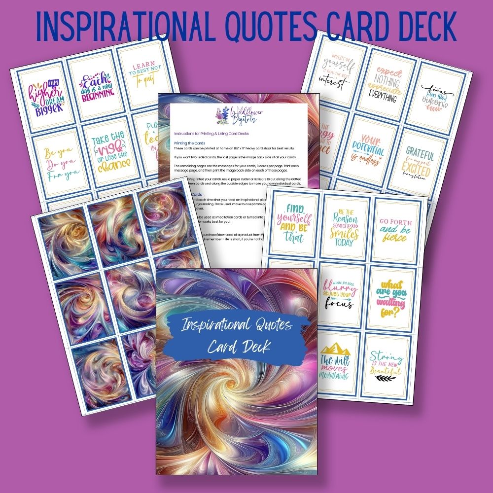 mockup of inspirational quotes card deck