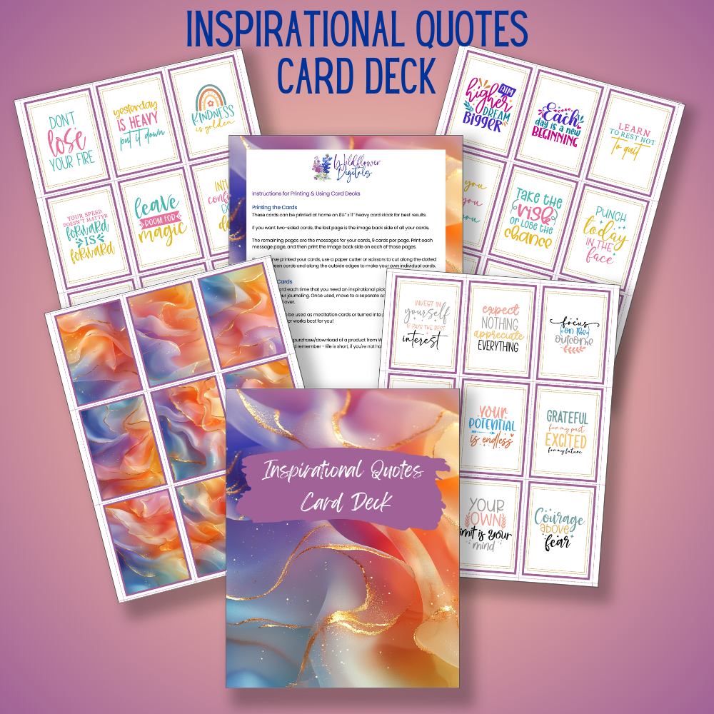 mockup of inspirational quotes card deck