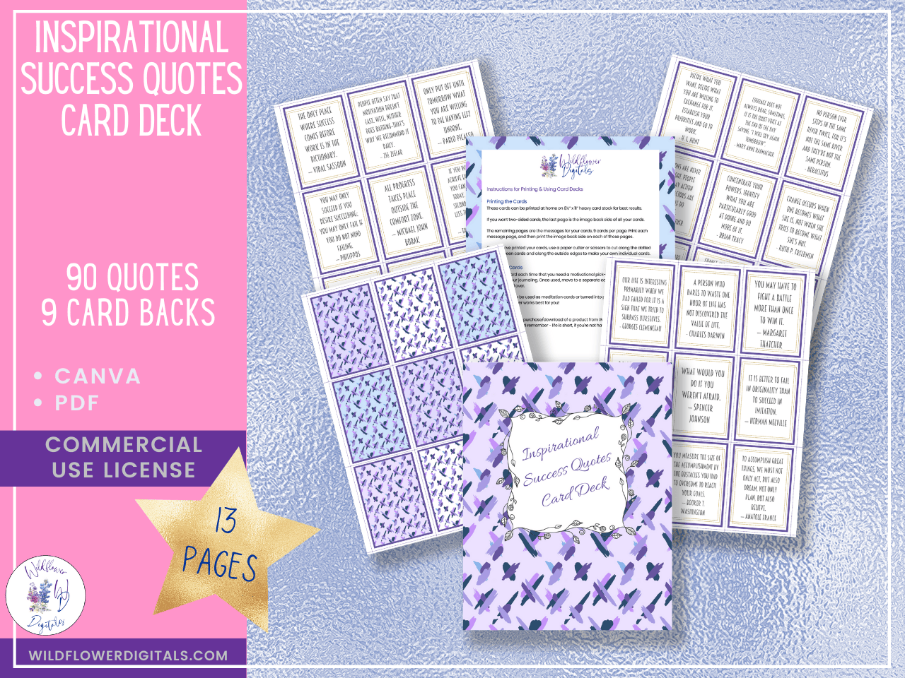 mockup of success quotes card deck