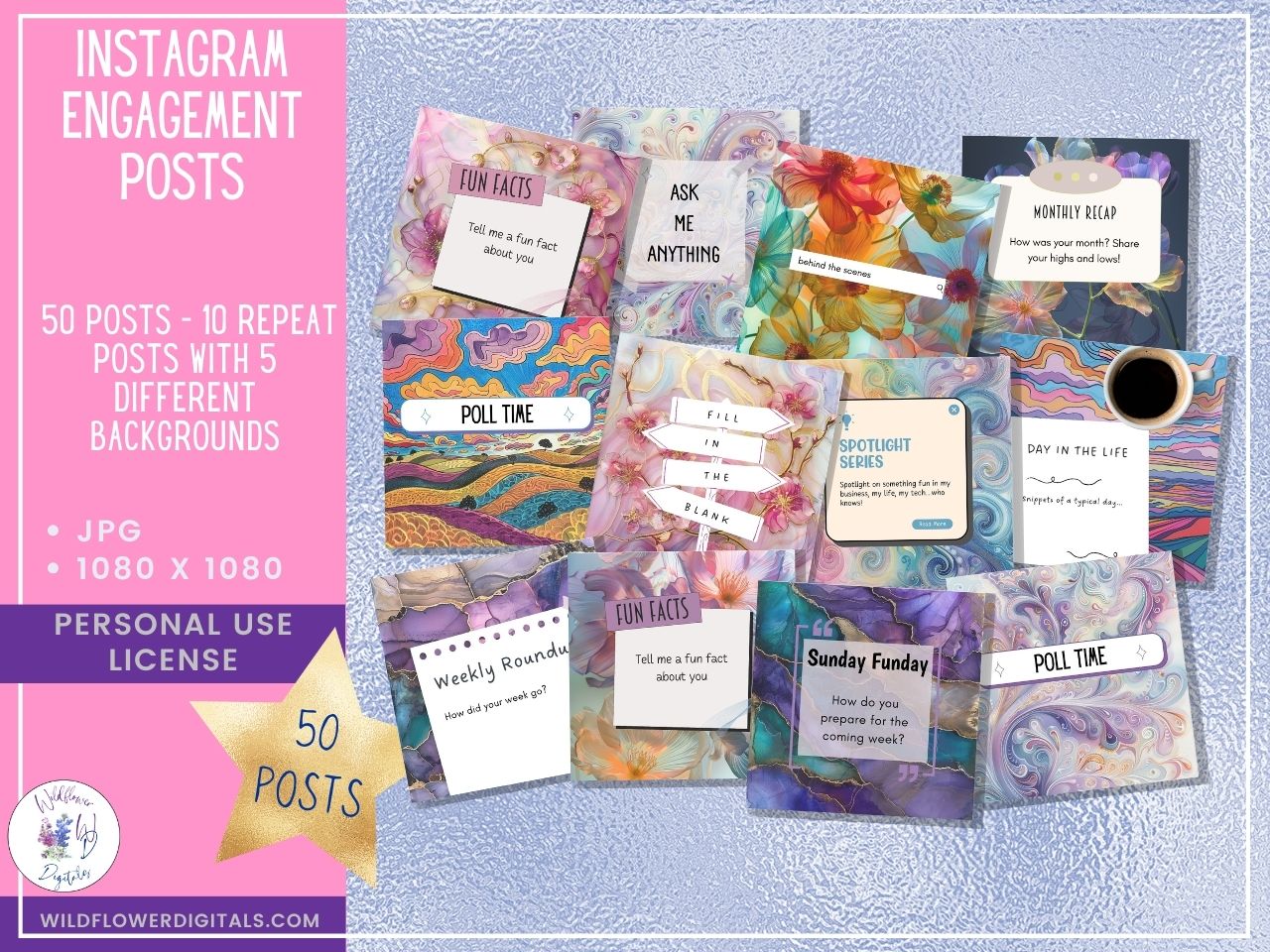 mockup of instagram engagement posts