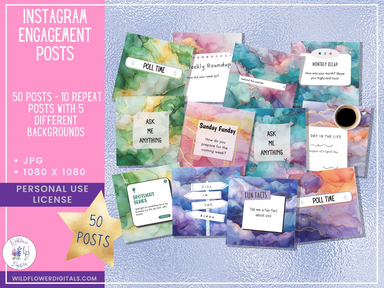 mockup of instagram engagement posts