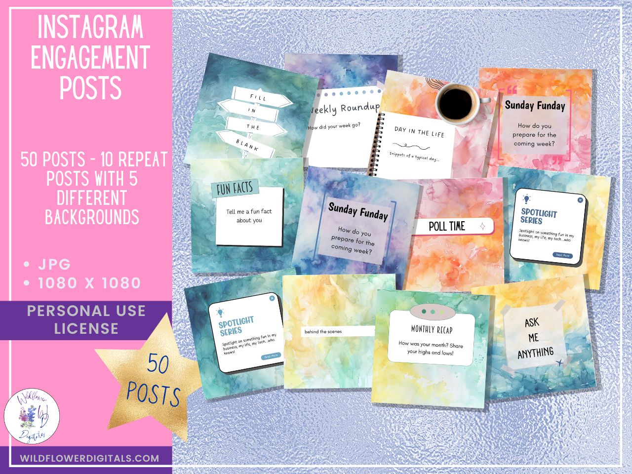 mockup of instagram engagement posts