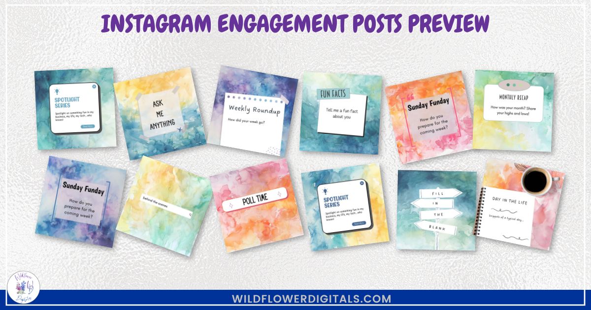 mockup of instagram engagement posts