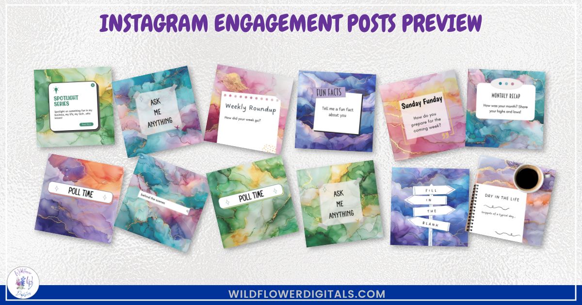 mockup of instagram engagement posts
