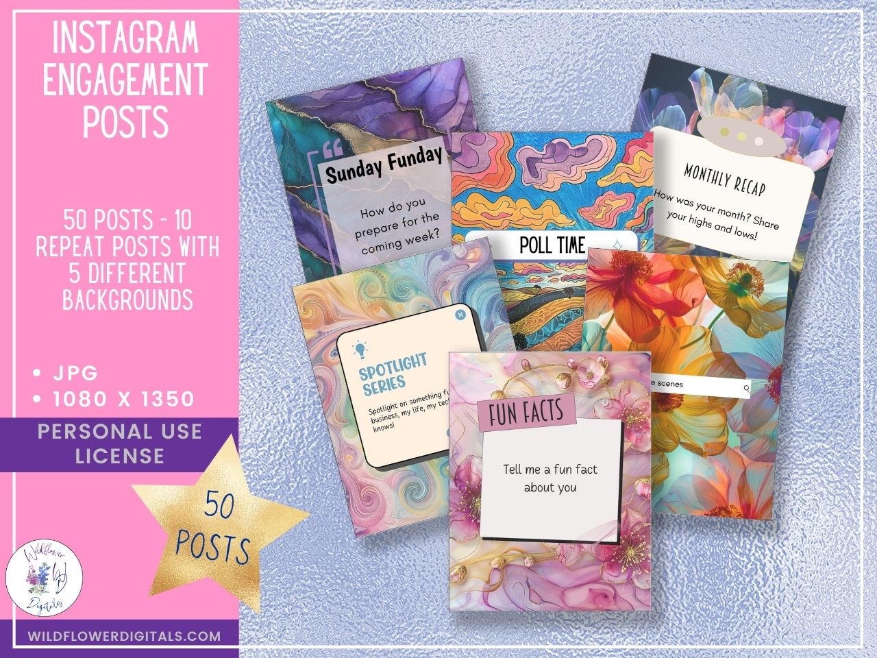 mockup of Instagram engagement posts