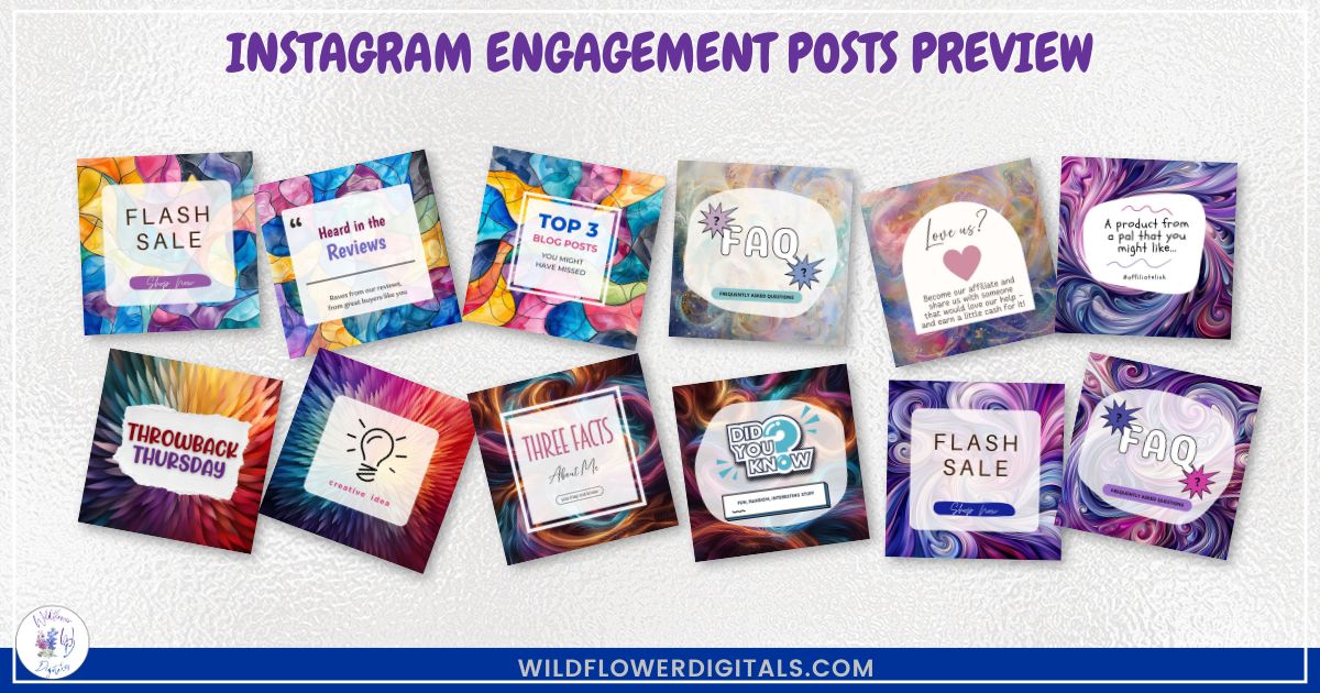 mockup of instagram engagement posts