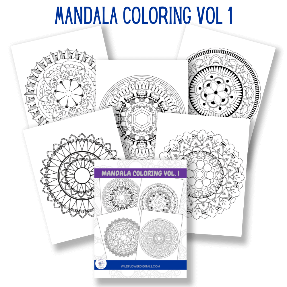 mockup of mandala coloring pages book volume 1