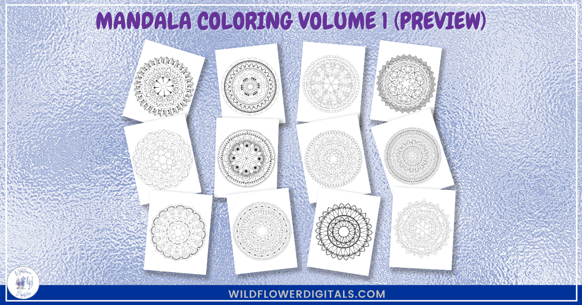 preview mockup of mandala coloring pages book volume 1