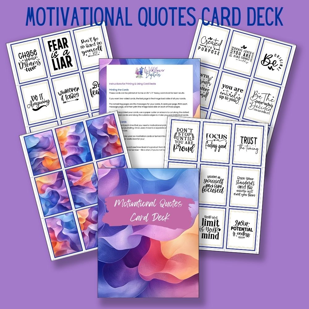 mockup of motivational quotes card deck