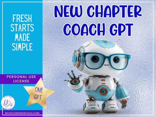 mockup of new chapter coach gpt personal development coaching fresh start beginnings transitions