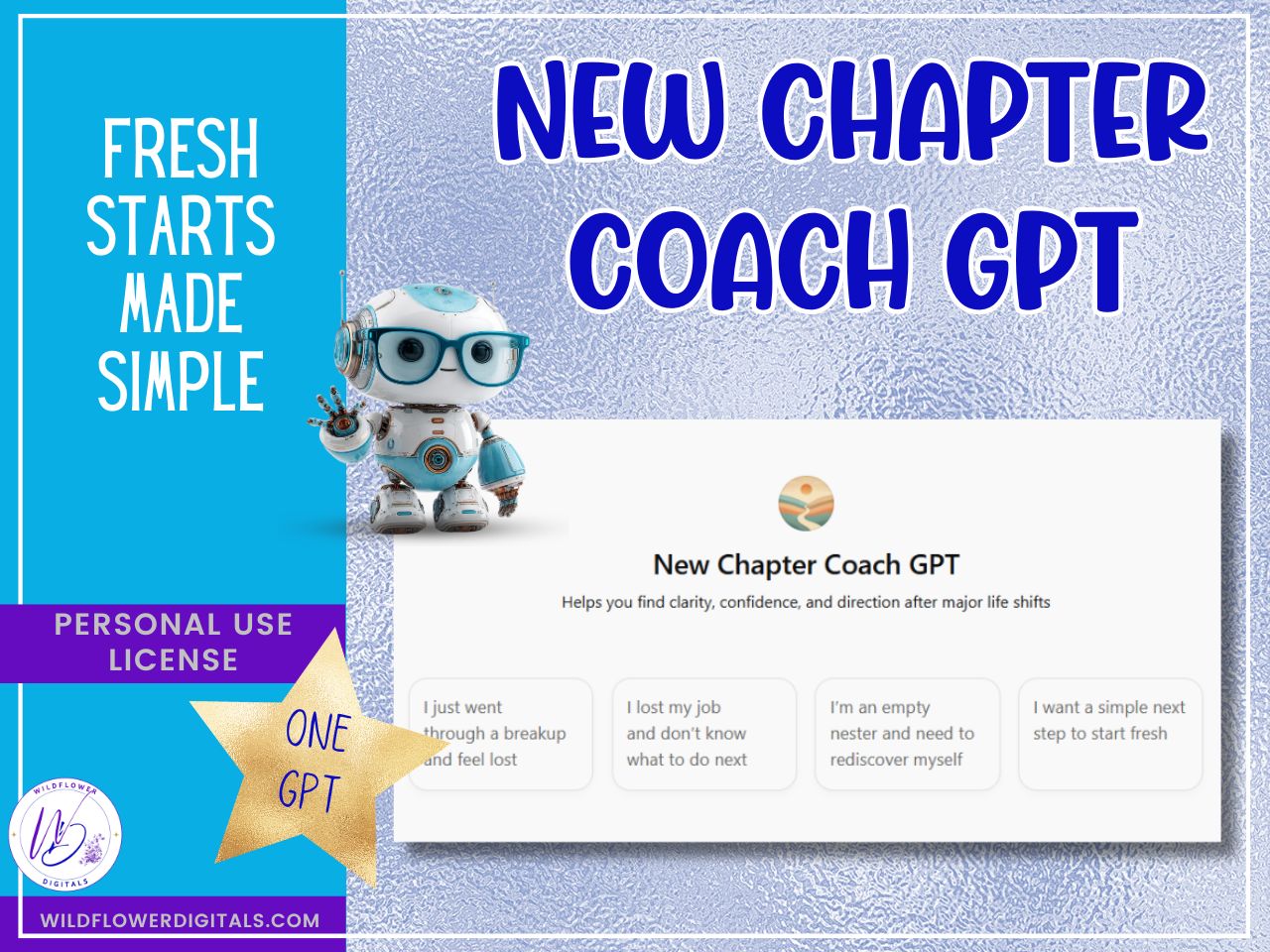 mockup of new chapter coach gpt personal development coaching fresh start beginnings transitions