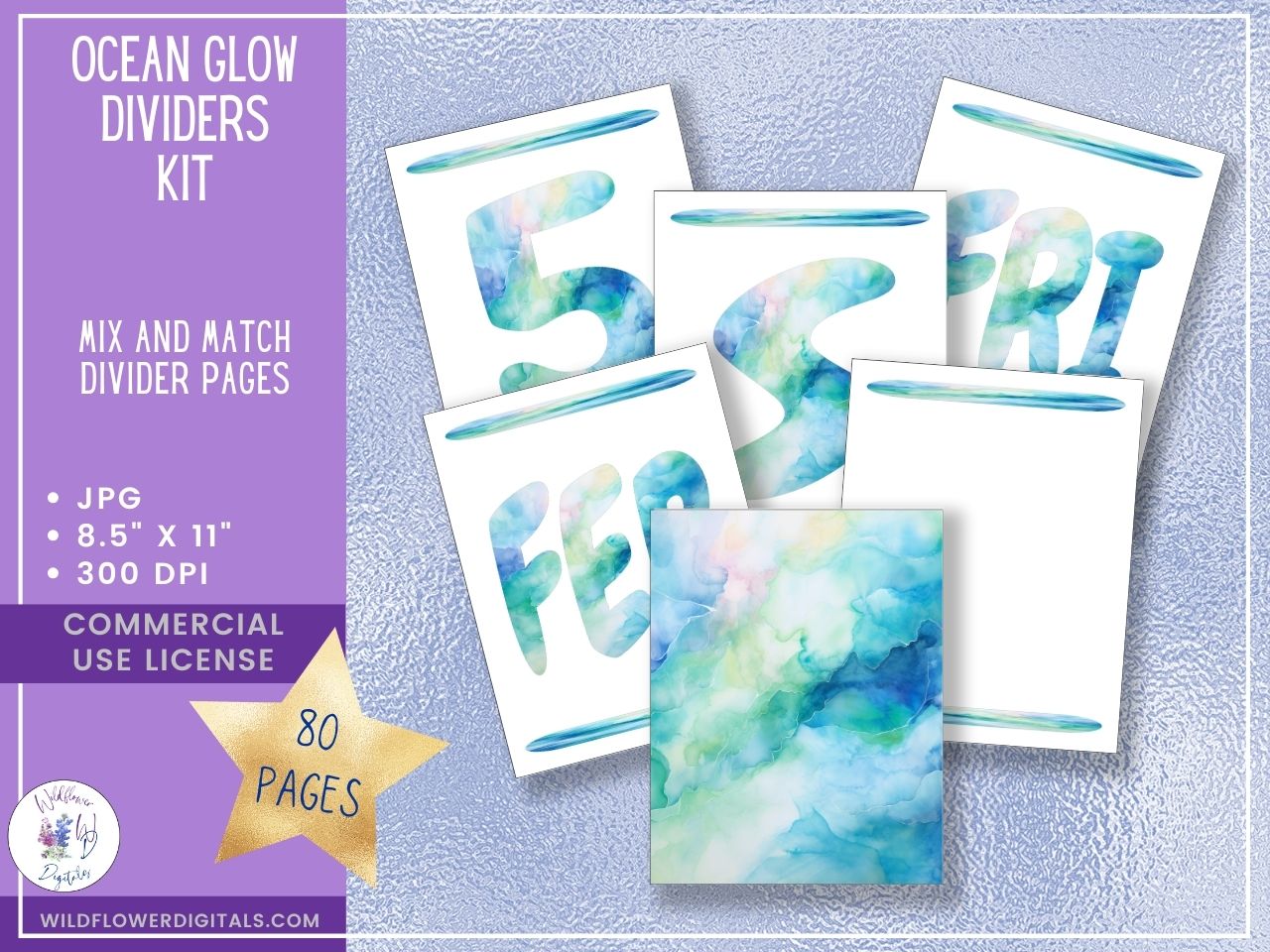 mockup of dividers kit mix and match divider pages stationery designs